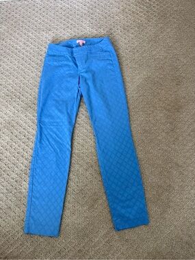 Lilly Pulitzer Blue Textured Skirt with Pink Label